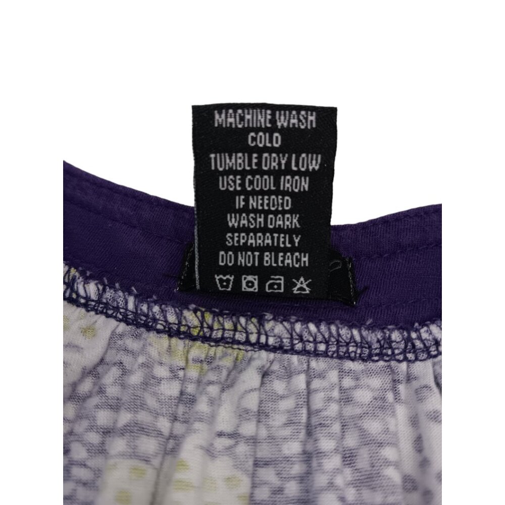 Ezekiel Women's -Baby Doll Tank Top- Purple Green White Small - Picture 16 of 16